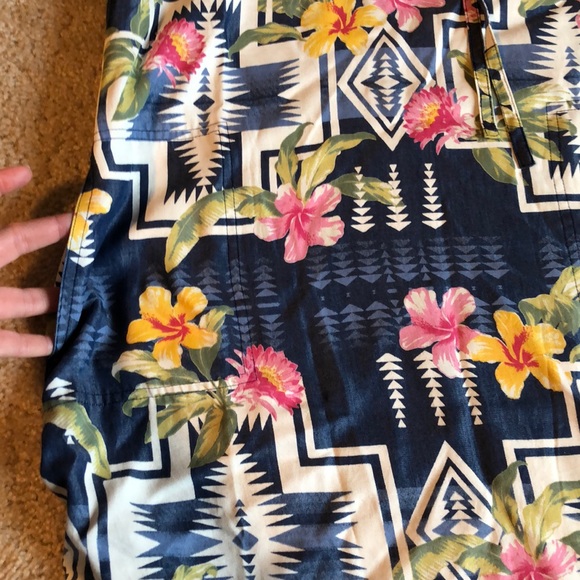 Tommy Bahama Aloha Shift denim Dress blue pink floral flowers yellow size XS - Picture 6 of 8